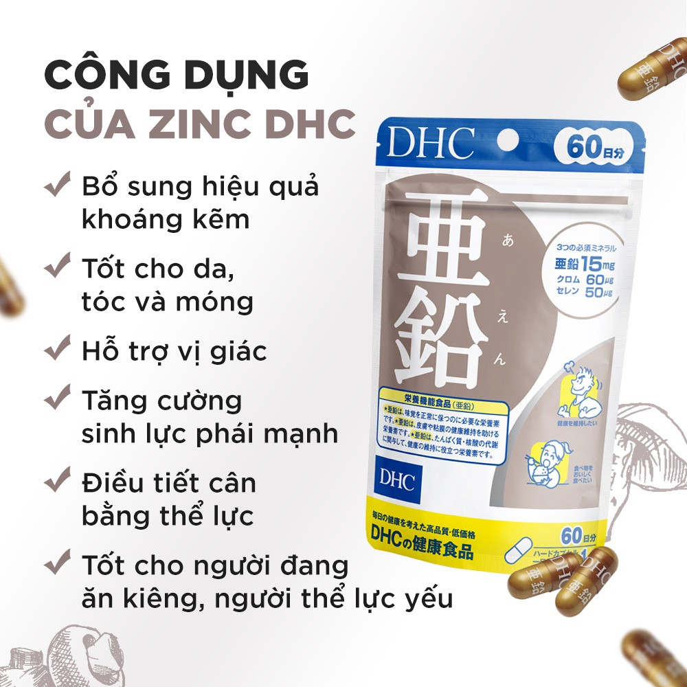 Combo Kẽm DHC 60 Viên & Biotin DHC 60 Viên Nhật Bản hỗ trợ giảm rụng tóc, kich mọc tóc, tốt cho đề kháng