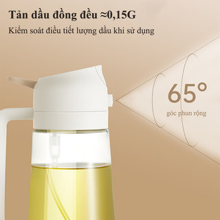 Bình thủy tinh xịt dầu ăn Bình xịt dầu ăn phun sương phun đổ 2 chế độ tản dầu đồng đều chống bám dầu - FE123