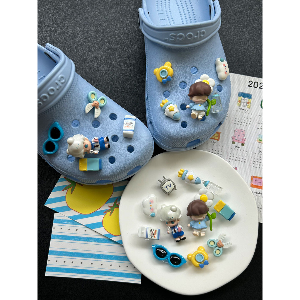 Phụ kiện khóa giày hoa tháo rời Dimoo Menglimeng, cảm giác cao cấp, phù hợp cho cá sấu Bubble Mart