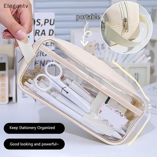 EGN Trong Suốt Dung Tích Lớn Túi Đựng Bút Chì Phong Cách INS Trường Học Hộp Đựng Văn Phòng Phẩm Chống Thấm Nước Di Động Bút Chì Túi Bảo Quản N