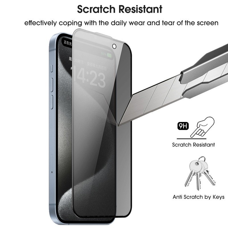 Phim Điện Thoại Chống Trầy Xước HD - Tự Động Căn Chỉnh Bảo Vệ Cho IPhone 16 / 16pro / 16plus / 16promax - Phim Kính Cường Lực Không Bụi Riêng Tư Màu Đen Bền Đẹp