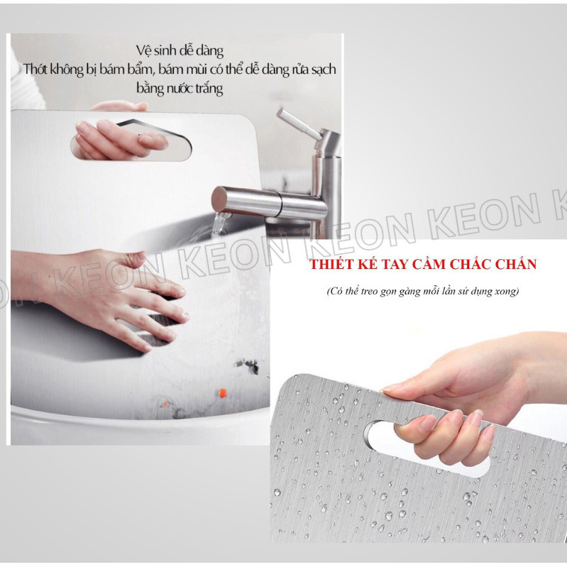 Thớt Inox 304 Dày Kháng Khuẩn Chống Ẩm Mốc, Chống Xước Dăm, Dễ Dàng Vệ Sinh