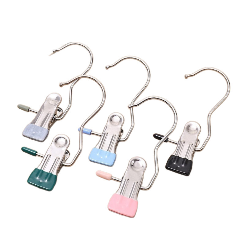 Combo 20 Móc Kẹp Đơn Inox Đa Năng Thép Không Gỉ Nhỏ Gọn Tiện Lợi Bọc Nhựa PVC Chắc Chắn Chống Tuột DT054