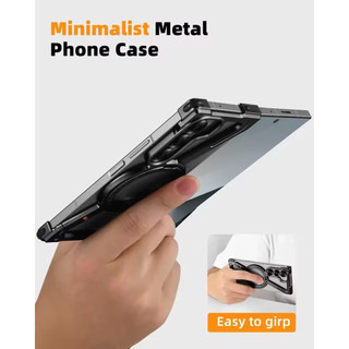 ốp lưng galaxy z fold 7 không khung cho Samsung Galaxy Z Fold 7 6 5 S25 S24 Ultra với 360°Giá đỡ từ tính xoay Vỏ điện thoại bảo vệ chống sốc bằng kim loại