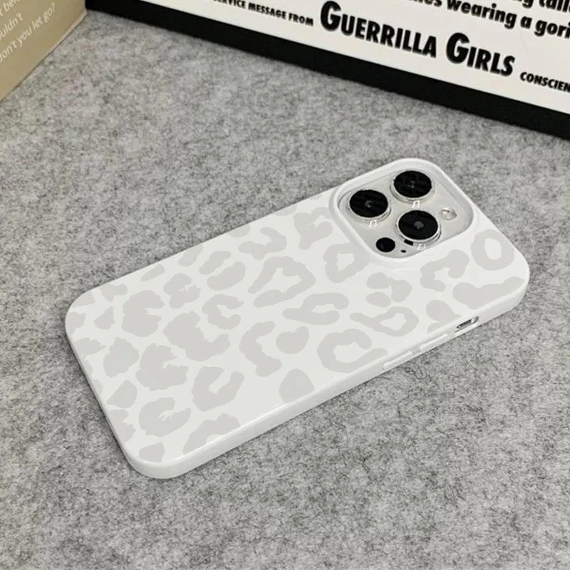 Ốp Điện Thoại In Hình Da Báo Xám-Trắng Cho iPhone 13 11 12 14 15 16 Pro Max 16E 14 15 Plus Mềm TPU Silicon Chống Sốc