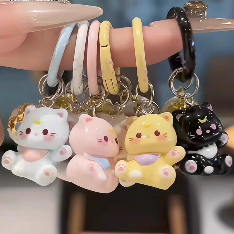 Móc khóa mèo động vật dễ thương - Túi Kawaii Mặt dây chuyền ô tô dành cho nữ