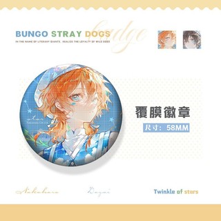 Bộ huy hiệu trâm cài cosplay Dazai Osamu và Nakahara Chuuya - phụ kiện thời trang độc đáo