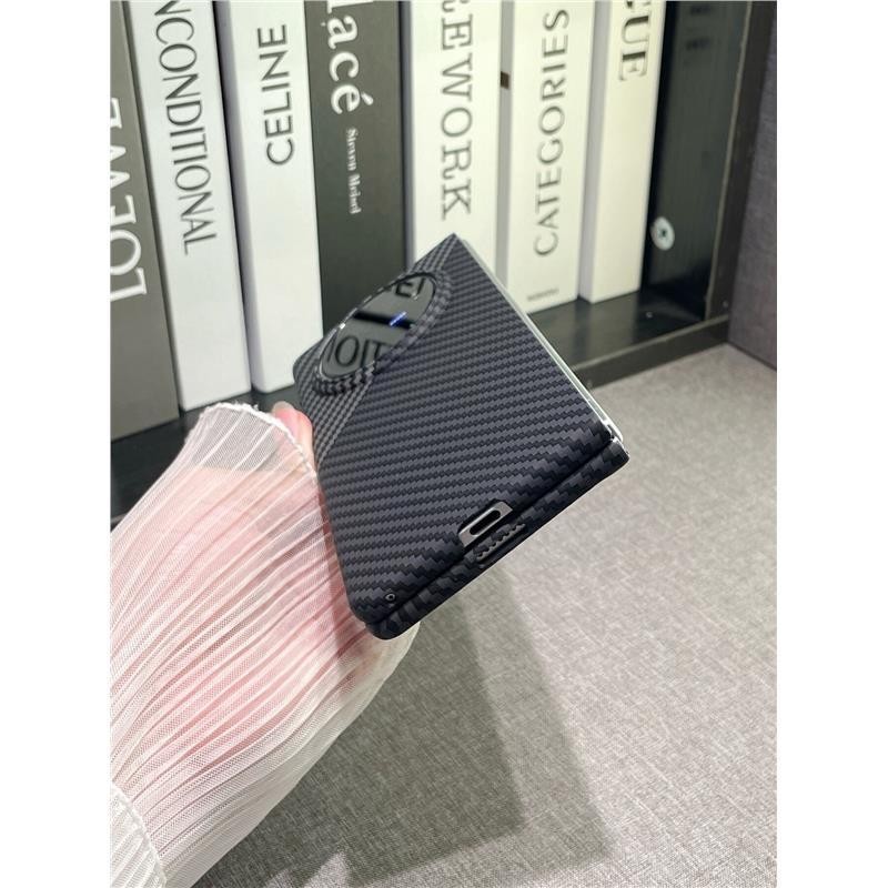 Dành Cho VIVO X Fold 5 3 Pro Ốp Lưng Họa Tiết Sợi Carbon Thời Trang PC Thân Thiện Với Da Chống Rơi Dành Cho VIVO X Fold5 3Pro Funda