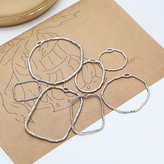 Hợp Kim Trắng K Hình Học Không Đều Tròn Xếp Ly Rỗng Khung diy Handmade Bông Tai Vòng Cổ Mặt Dây Chuyền Chất Liệu Phụ Kiện
