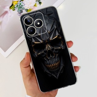 Dành Cho Realme Note 50 2024 Vỏ Họa Tiết Phong Cách Kim Loại Rồng Thời Trang Realme Note50 4G RMX3834 Vỏ Điện Thoại TPU Silicon Mềm