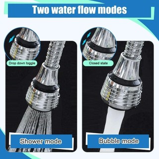 [Vận chuyển nhanh] THEHOMECO 1 Bộ Vòi 360 độ, Bộ mở rộng vòi phun tăng áp đa năng Bộ bong bóng xoay, Dụng cụ nhà bếp phòng tắm chế độ kép Vòi lọc đầu chống bắn tung tóe