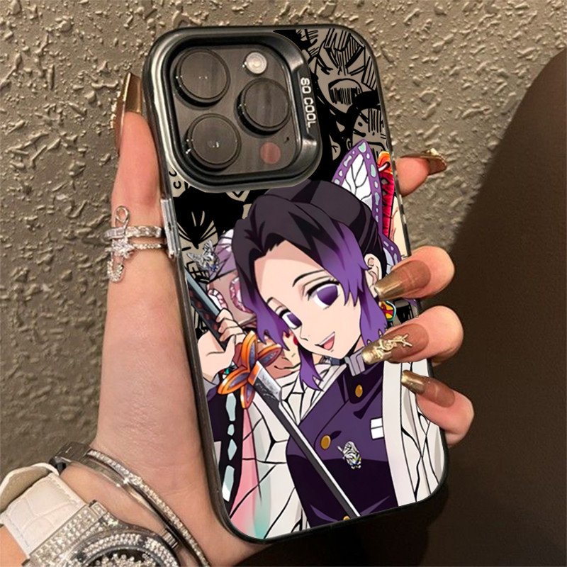 Ốp Lưng Cho iPhone 16 11 15 Pro Max 14 11 12 13 15 Pro iPhone XR XS Max X 7 8 Plus SE2022 Anime Nhật Bản Demon Slayer IMD Sang Trọng Mờ Cứng Chống Sốc