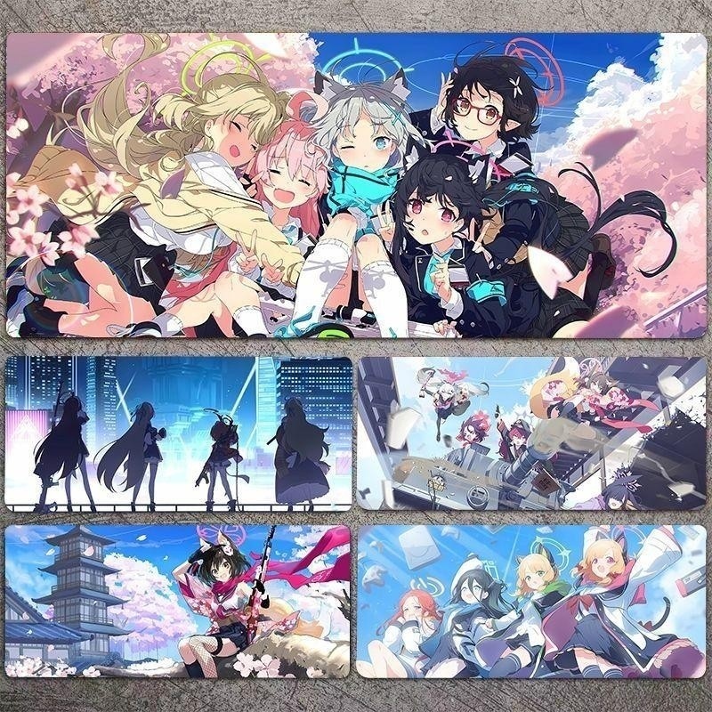 Miếng lót chuột chơi game Blue Archive Bàn phím máy tính dày cực lớn Thảm để bàn cho game thủ ACG Thảm cao su bàn (FEW)