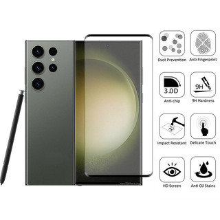 Kính cường lực bảo vệ màn hình S23 Ultra 2 trong 1 cho Samsung Galaxy S24 S23 S22 Ultra Plus FE 5G 9D Kính phản chiếu & Phim ống kính máy ảnh