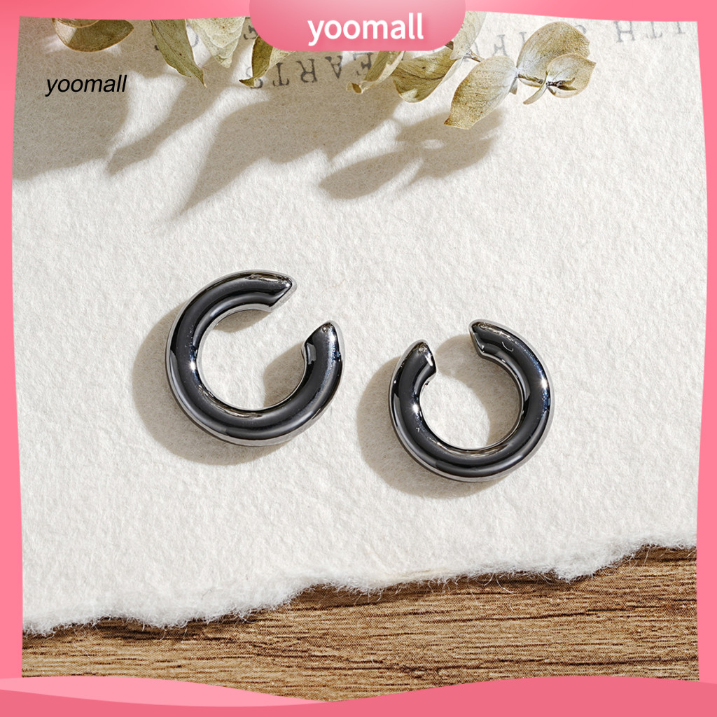 Yo / Phong cách tối giản Bông tai còng tai hợp thời trang Bông tai tối giản 2 chiếc Vòng đeo tai hình chữ C dành cho nữ Bông tai kẹp sụn không xỏ khuyên cho sụn cho Đông Nam
