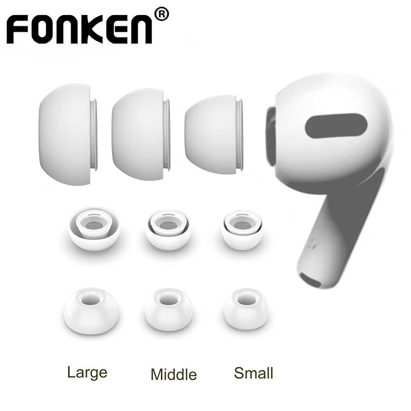 Ảnh Fonken 1 Cặp Tai Nghe Silicon Mềm Vỏ Tai Nghe Nút Tai Cho AP Air-pod Pro 1 / 2 1
