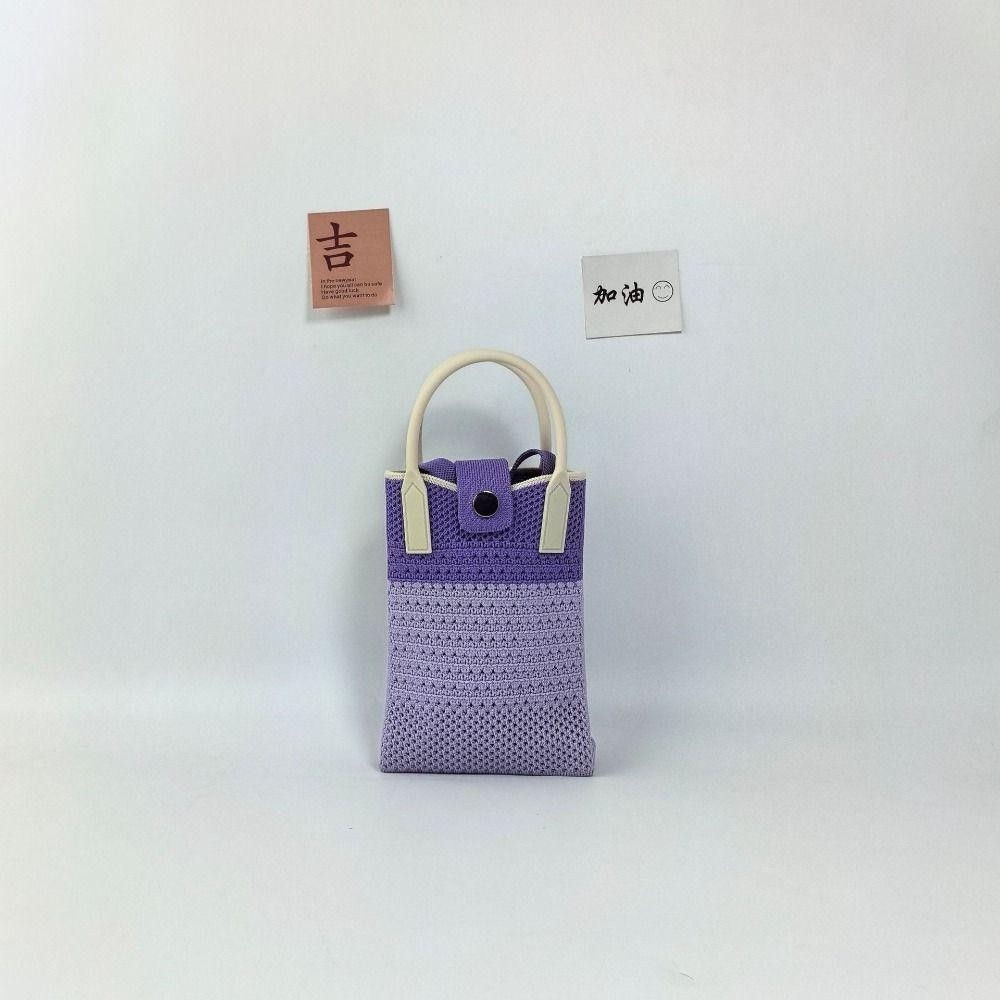 Túi xách dệt kim GUSTAVA, Túi đeo vai Mini Polyester, Túi đựng son môi dung lượng cao có thể tái sử dụng cho học sinh