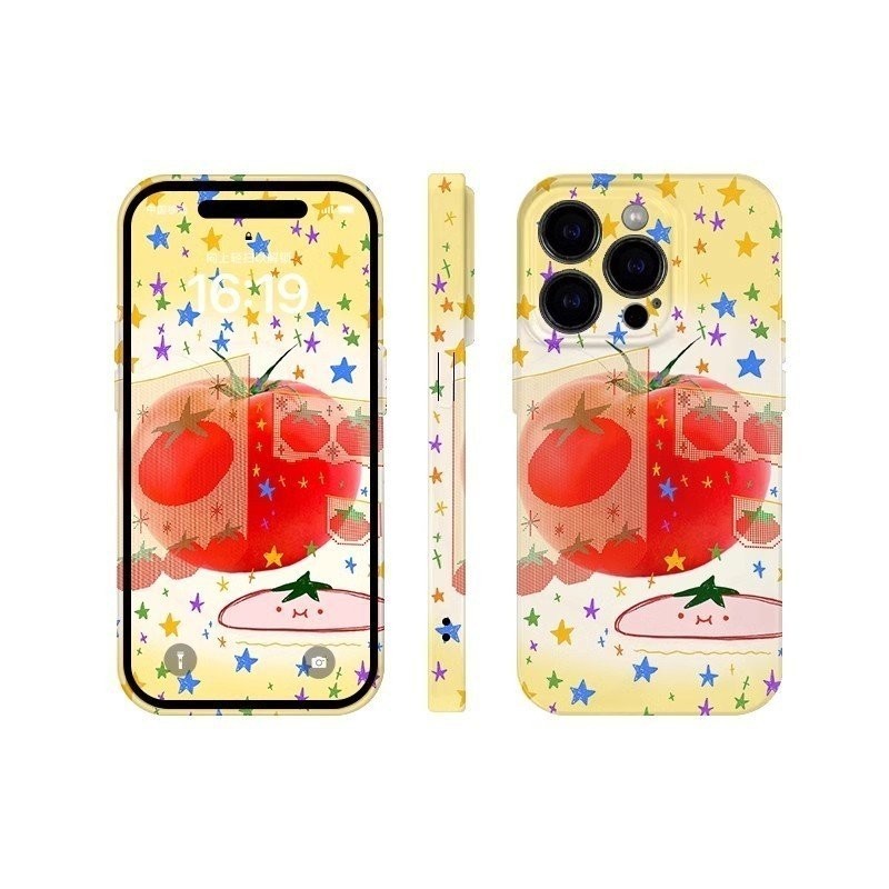 Thiên niên kỷ cà chua QYJS dùng cho IPhone 11 14 15 PLUS 12 PRO X XR XSMAX SE 7 8 plus 13 14 15 ProMax Vỏ Cứng mẫu thời thượng nhỏ chống rơi Ốp bảo vệ PRYC
