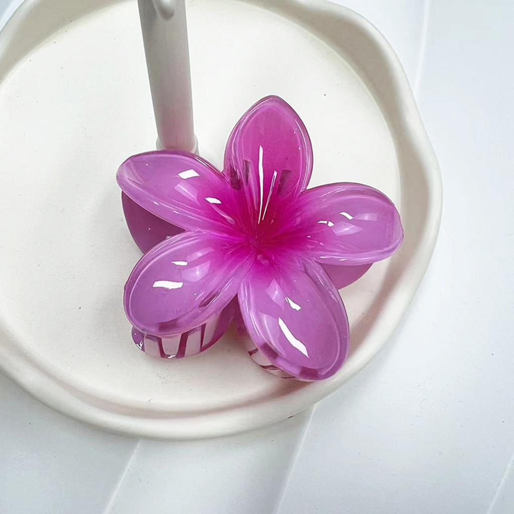 Nhẹ nhàng Frangipani Móng Vuốt Tóc Hàm Kẹp Phong Cách Đơn Giản Ổn Định Kẹp Móng Vuốt