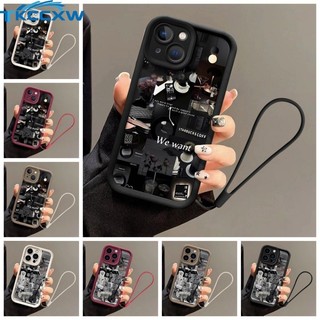Ốp Điện Thoại + Dây Buộc Vintage Báo Nhà Hàng Nhãn Dành Cho Redmi K40 K20 K30 Pro Zoom K40 Gaming K30 Ultra K40S Redmi Note 8 Pro Dễ Thương Mắt Angie Bìa Mềm