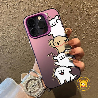 Ốp Điện Thoại Line Dog Cho OPPO Find X7 X6 X5 Pro A17 A17K A16K A16E A95 4G A83 A71 A39 A37 F11 Pro F1S F7 F5 Neo 9 A12 A7 A5S A36 A76 A96 4G Chó Con Dễ Thương Màu Trắng Nâu Mềm Mại Vỏ bọc