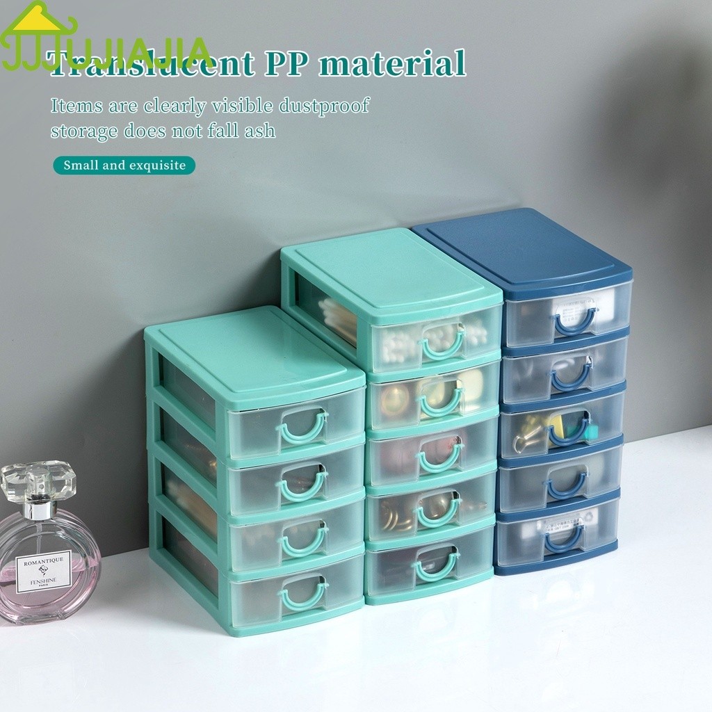 Ảnh Jujiajia 5 Lớp Ngăn Kéo Có Thể Tháo Rời Chống Bụi Ngăn Kéo Bảo Quản Trong Suốt Hộp PP Để Bàn kệ góc tường tủ mini để bàn kệ nhựa bàn làm việc văn phòng kệ đa năng 4 tầng hộp đựng nước hoa 3