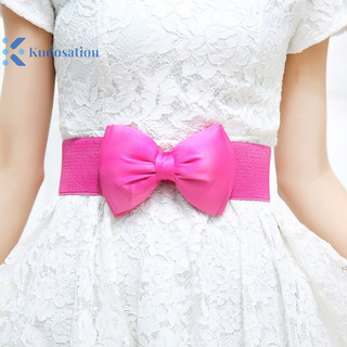 Kudosation Nữ Nơ Cummerbunds Co Giãn Bukle Thắt Lưng Thắt Lưng Bé Gái Đầm Phụ Kiện