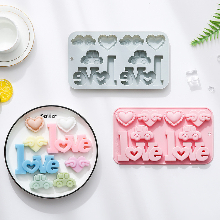 8 Khoang Tình Yêu Hình Trái Tim Khuôn Silicon Chủ Đề Ngày Lễ Tình Nhân Khuôn Socola Trang Trí Bánh Khuôn DIY Dụng Cụ Nướng Bánh