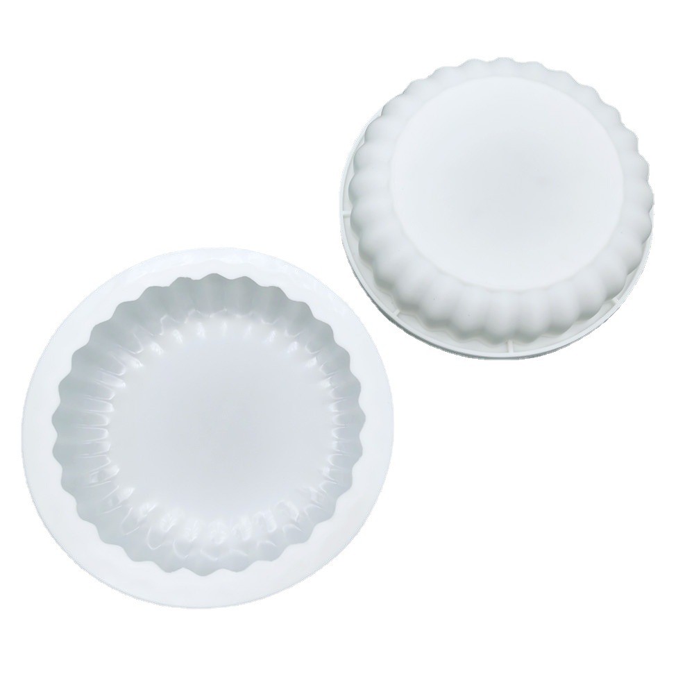 Khuôn làm bánh silicon tròn phẳng cổ điển Ý kiểu Pháp Drench tròn Fondant Mousse Khuôn làm bánh DIY