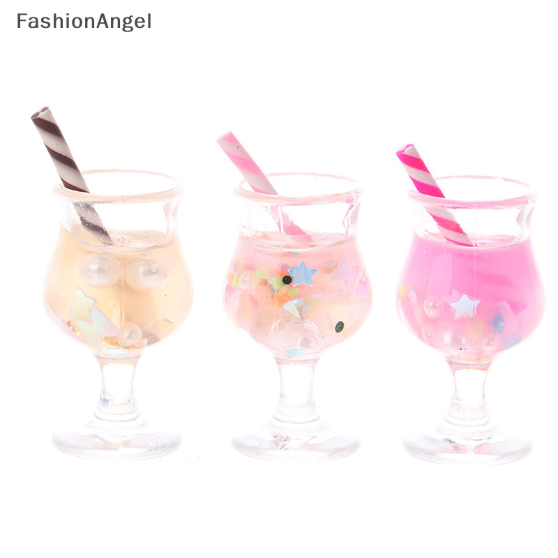 FashionAngel 2 Chiếc Cốc Uống Dạ Quang Giả Vờ Chơi Thực Phẩm Búp Bê Phụ Kiện Nhà Búp Bê TH