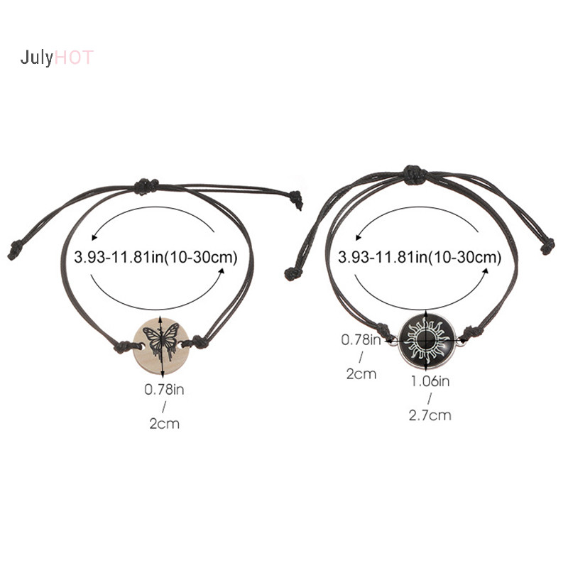 Julyhot 2 Cái / bộ Vòng Tay Mặt Trời Dạ Quang Cá Tính Cho Những Người Yêu Dây Quyến Rũ Tình Bạn Đảng Phụ Kiện Trang Sức Túi Đôi Massivedeals Quà Tặng
