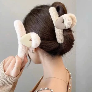 Kẹp tóc càng cua phối lông Hàn Quốc nữ đẹp hottrend cỡ size lớn iLita cặp búi tóc dễ thương cào 10 răng, 14 răng