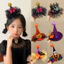 YT4 Halloween phù thủy mũ ma kẹp tóc mũ đội đầu cô gái bí ngô kẹp tóc để biểu diễn
