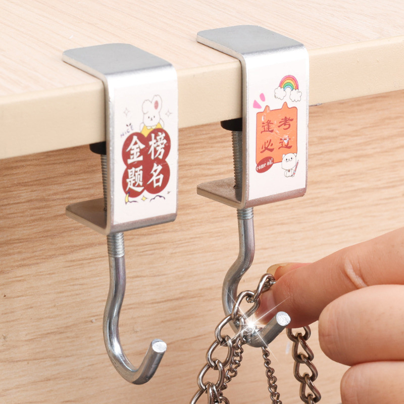 [Đặc sắc] Móc túi đi học để bàn - Dụng cụ lưu trữ đa cảnh - Móc treo thanh đầu giường - Giá sắp xếp vật phẩm - Móc treo kẹp có thể điều chỉnh - Chịu tải mạnh, Di động