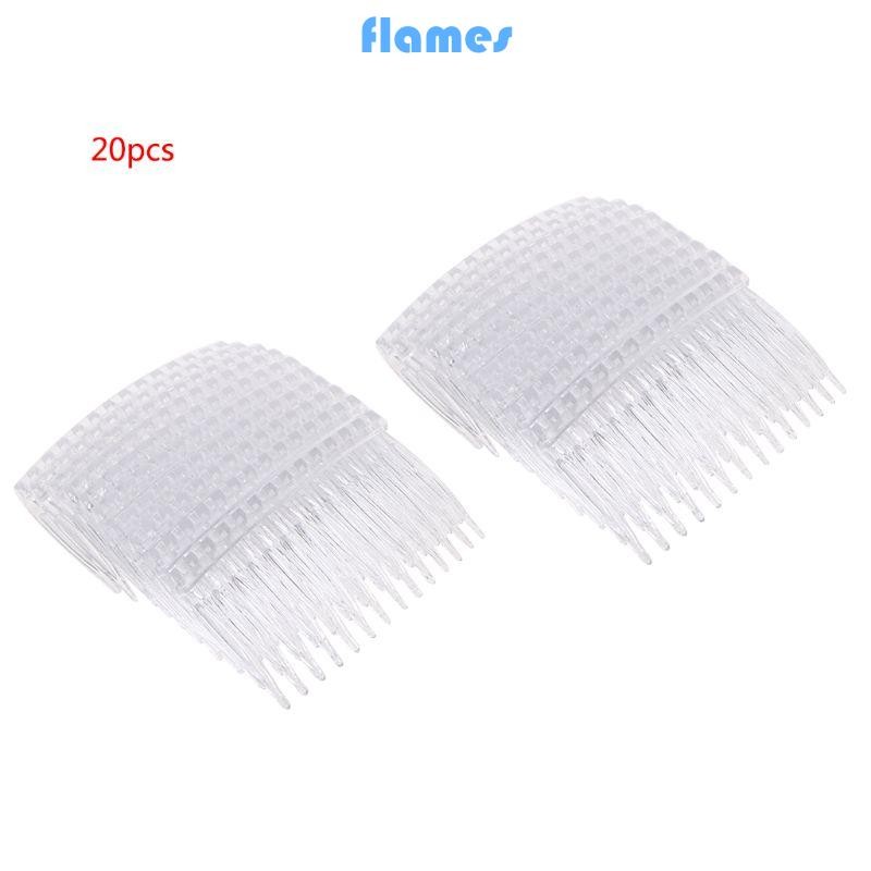 Fl 20 Chiếc Kẹp Tóc Nhựa Bên Lược Pin Barrettes 70X40mm Dành Cho Nữ Nhựa Trong Suốt Bên Lược Pin Barrettes