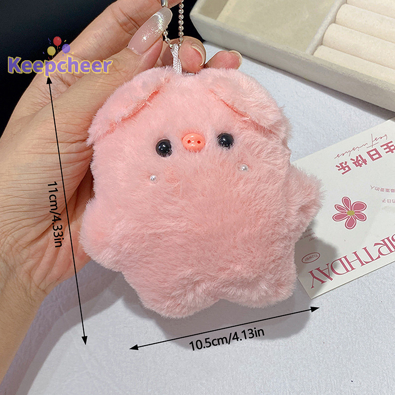 [Keepcheer] Móc khóa lợn màu hồng Mặt dây chuyền lợn nhồi bông mềm mại cho túi đi học Móc khóa hoạt hình Quà tặng sinh nhật búp bê rít [Mới]