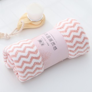 Khăn mặt cotton lông cừu hàn quốc siêu mềm thấm hút tốt khăn lau tay kẻ sọc 50x35cm #A19