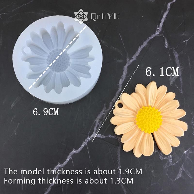 Qrhyk Hoa Cúc Hoa Cúc Khuôn Silicon Có Lỗ Ô Tô Epoxy Handmade Xà Phòng Khuôn DIY Trang Trí Kẹo Đóng Băng Khuôn Mới
