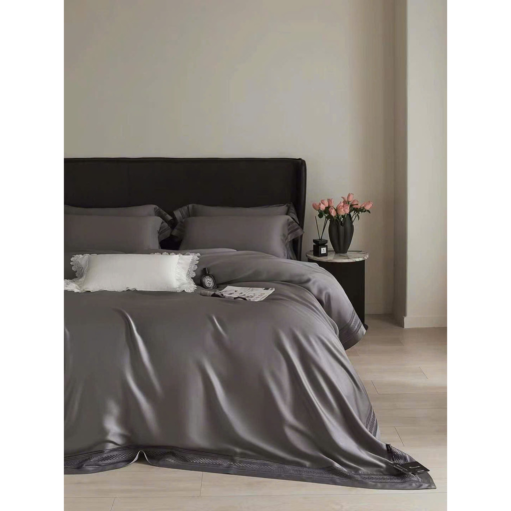 (L4934)Bộ Chăn Ga Gối Chất Liệu Tencel Mềm Mại Nhẹ Nhàng Họa Tiết Tinh Tế Trang Nhã - MemMinbedding Luxury