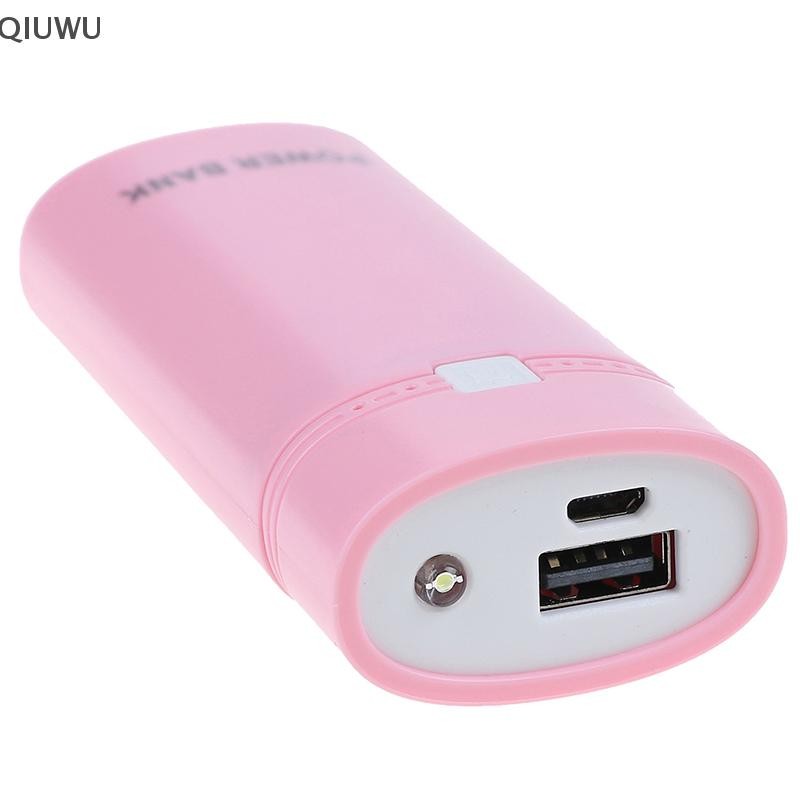 Hộp sạc di động USB QIUWU 2x 18650 có đèn flash.