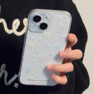 Ốp Điện Thoại Trong Suốt Nơ Nhiều Màu Sắc Đơn Giản Cho IPhone 17 air 11 15 16 Pro MAX 12 13 14 Promax XS MAX XR 8 7 u216