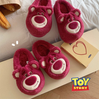 XIXITIAO Dép Cotton Câu Chuyện Đồ Chơi Co-Branded Dâu Gấu Baotou Thoải Mái Bé Trai Bé Gái Trong Nhà