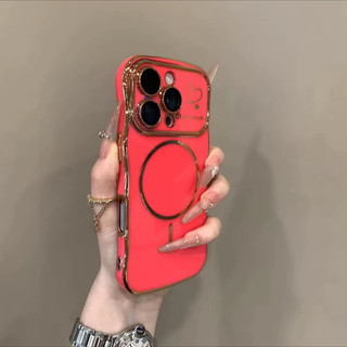 Ốp Điện Thoại Tình Yêu Từ Tính Mạ Điện Sang Trọng Cho iPhone16 15 14 13 12 11 Pro Max Bảo Vệ Camera Chống Sốc Silicon Mềm Ốp Lưng