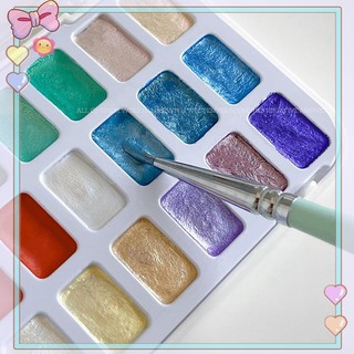 [beautifulhome] 24 Màu Sắc Sắc Tố Móng Tay Chắc Chắn Aurora Pearl Nail Art Bảng Màu Nước Vẽ Kim Loại Chrome Chameleon Nail SetGradie [beauty]