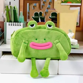 Mới Máy Tính Để Bàn Tổ Chức Miệng Lớn Ếch Bút Túi Đựng Mỹ Phẩm Bút Chì Hộp Đựng Bút Chì Dung Tích Lớn Dây Kéo Văn Phòng Phẩm Túi