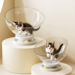 Tổ mèo trong suốt Acrylic Space Capsule Giường cho mèo có bóng theo dõi Đồ chơi cho mèo đa chức năng