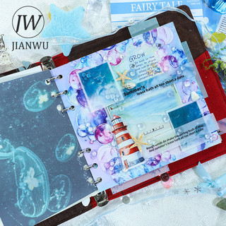JIANWU 70mm * 200cm Sương Cát Biển Chọn Series Vintage Biển Bãi Biển Phong Cảnh Chất Liệu Cắt Băng PET Tạp Chí Sáng Tạo Văn Phòng Phẩm