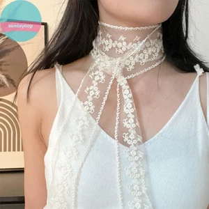 Sund Khăn Ruy Băng Thêu Phong Cách Ren Pháp, Thắt Lưng và Snood, Phù Hợp Mùa Hè