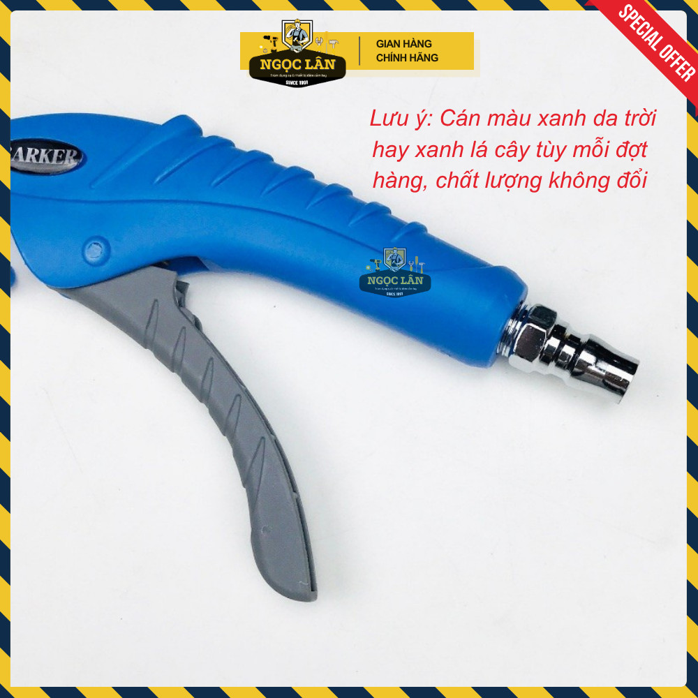[Chính hãng] Dụng cụ xịt hơi, xì khô Barker 100mm mỏ cong thân nhựa cao cấp
