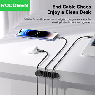 Rocoren Cáp Tổ Chức USB Cuộn Dây Quản Lý Máy Tính Để Bàn Kẹp Cáp Cho Chuột Tai Nghe Silicone Tổ Chức Bảo Vệ